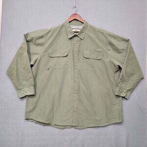 Tallwoods Element Wear Men's Green Long‎ Sleeve Button Up Vented Shirt Size 3XL